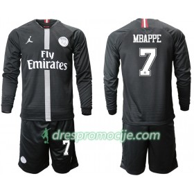 Paris Saint-Germain Dres MBAPPE 7 Jodan Crna Dječji Treći 2018/19 Dugim Rukavima